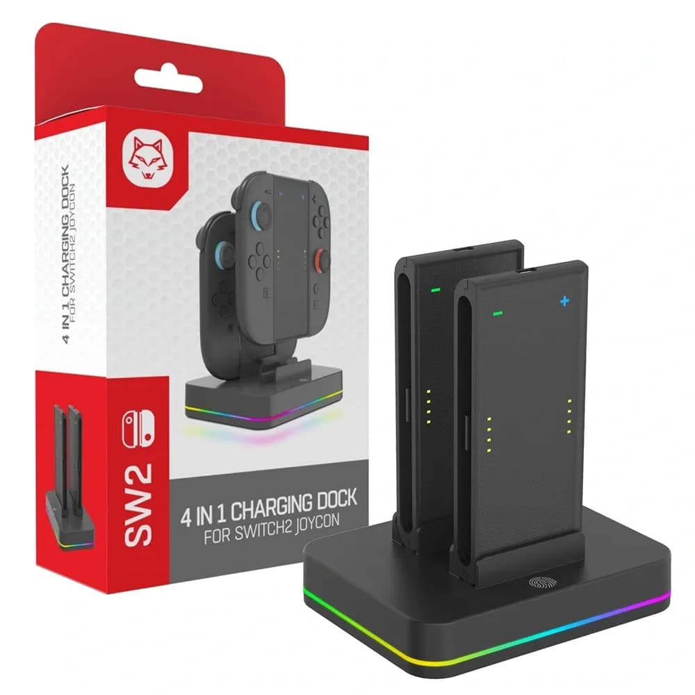 4 in 1 RGB JoyCon Charging Dock for Nintendo Switch 2 - Black 4 in 1 RGB JoyCon Charging Dock for Nintendo Switch 2 - Black